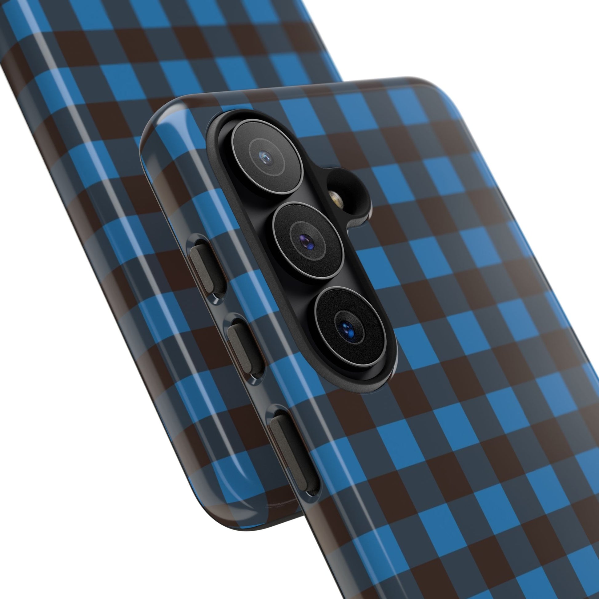 Cerulean & Espresso Gingham Phone Case by etchd, view 209