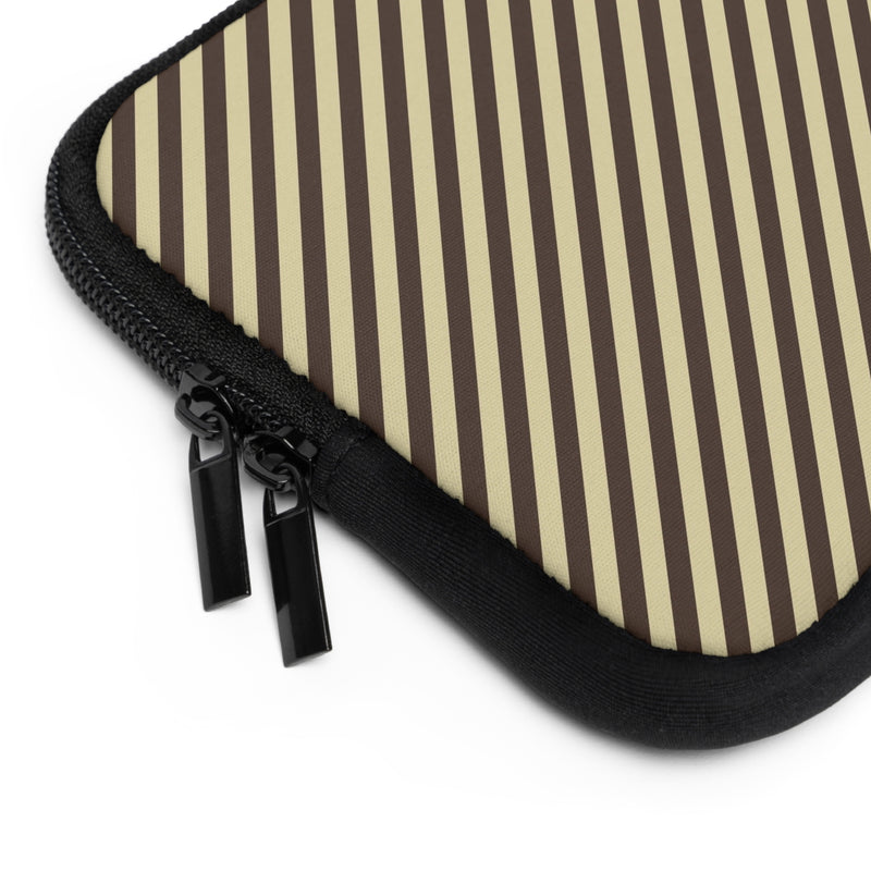 Butter & Brown Striped Diagonal Laptop Sleeve by etchd, view 12