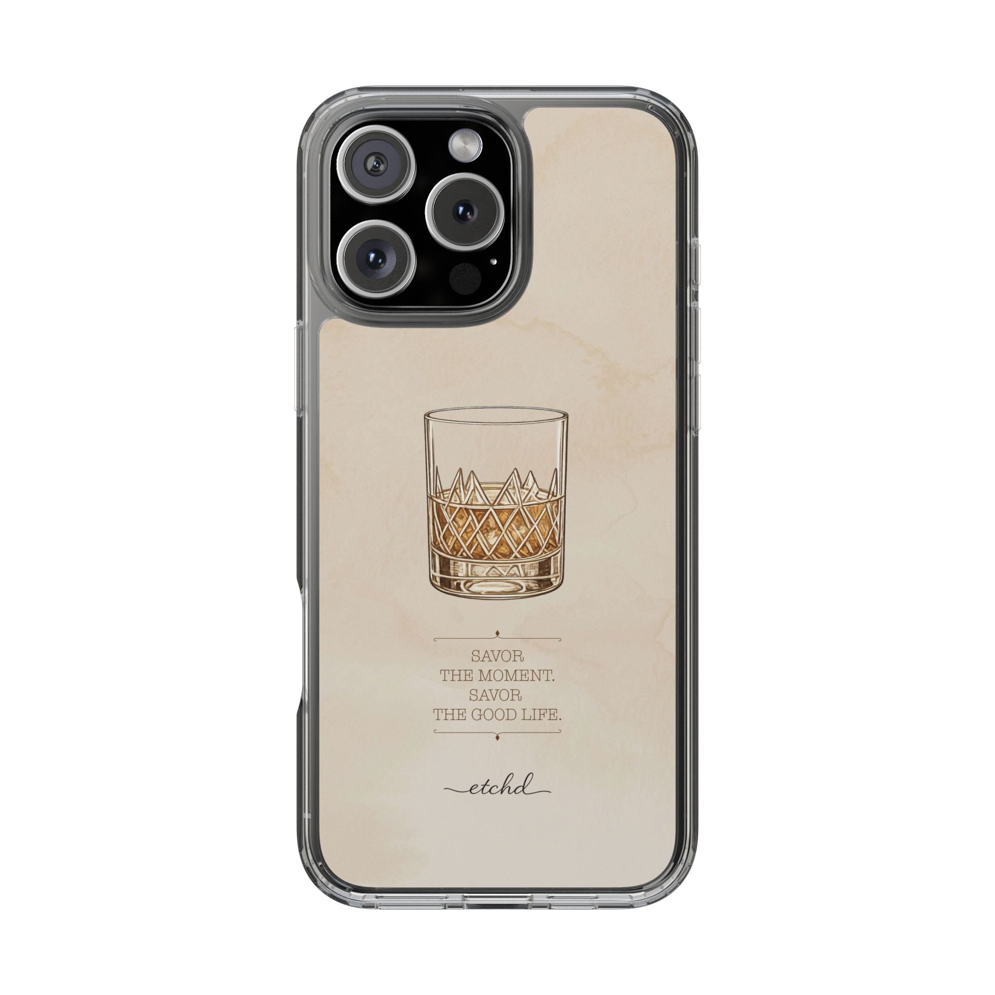Savor the Moment Clear Phone Case by etchd