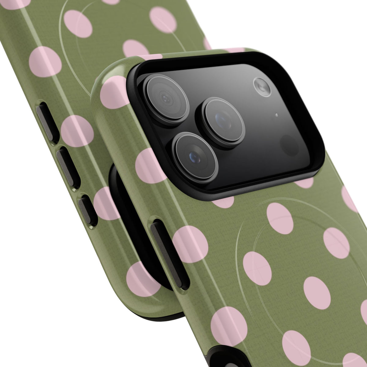 Pink & Green Polka Dot Magnetic Phone Case by etchd, view 99