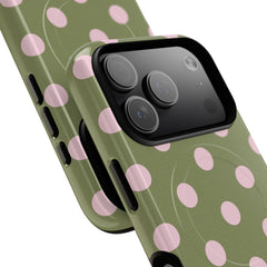 Pink & Green Polka Dot Magnetic Phone Case by etchd, view 99