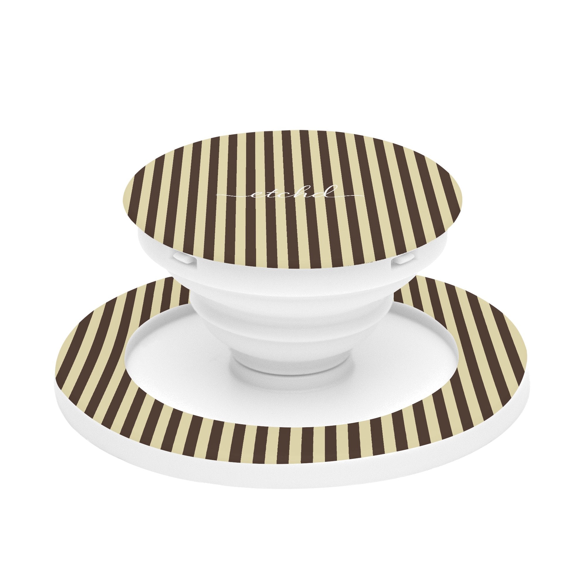 Butter Yellow And Brown Phone Grip And Stand by etchd