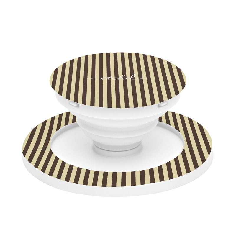 Butter Yellow And Brown Phone Grip And Stand-zoom-