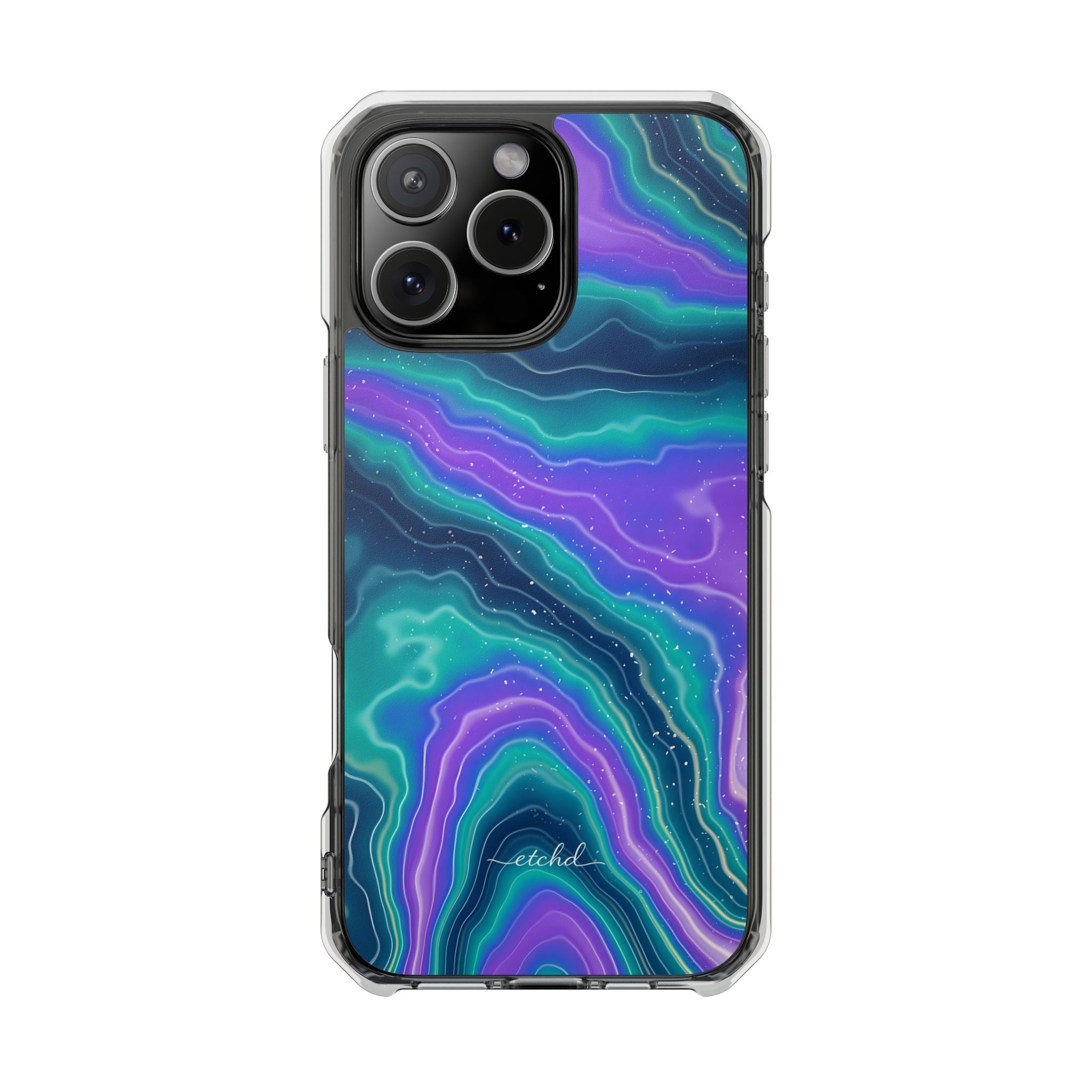 Peacock Ink Clear Magnetic Phone Case by etchd