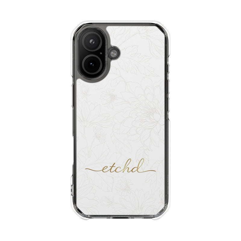 Etchd Signature White Coque téléphone magnétique transparente-zoom-