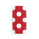 Classic Red & White Polka Dot Click-On Phone Grip