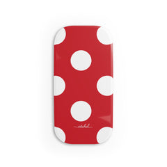 Classic Red Polka Dot Click-On Phone Grip by etchd