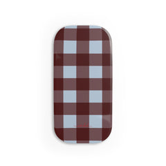 Blue & Cherry Gingham Click-On Phone Grip by etchd