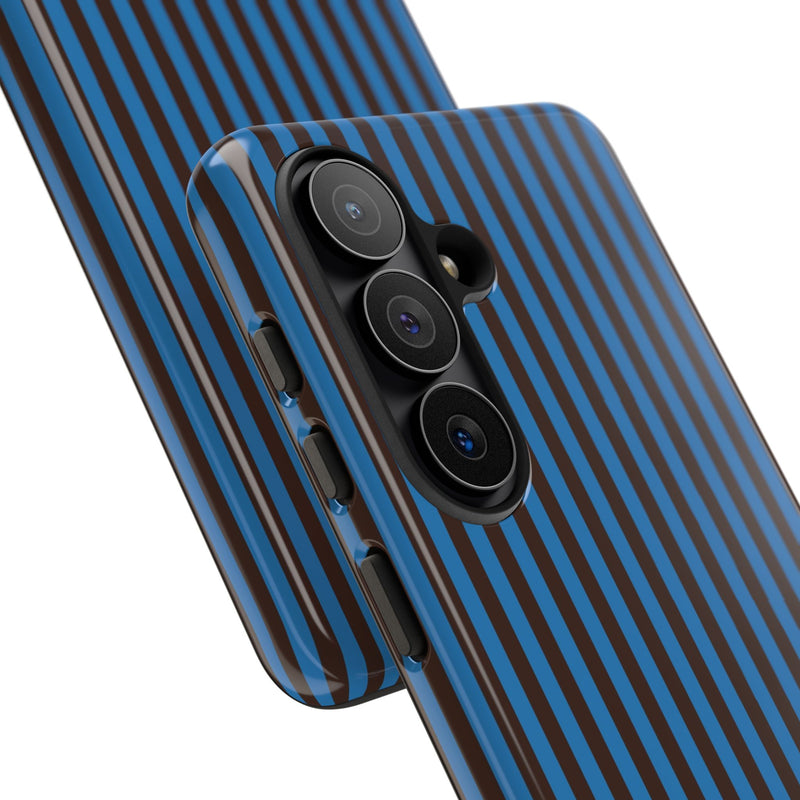 Espresso & Cerulean Striped Phone Case by etchd, view 209