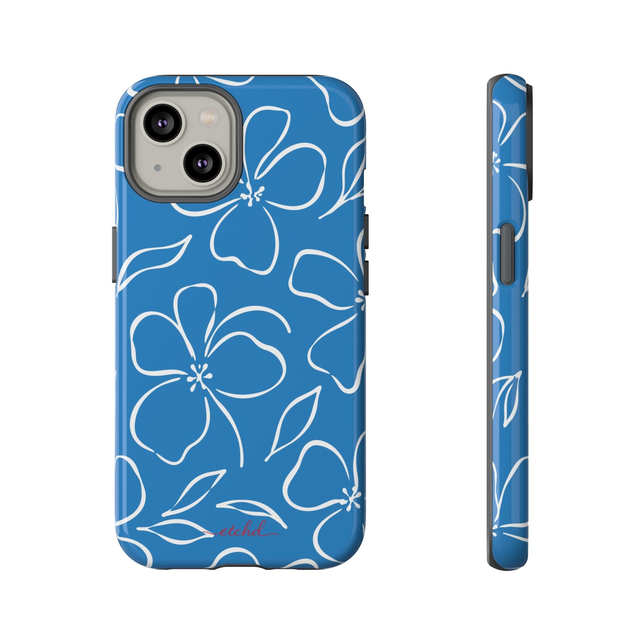 Cerulean & White Floral Funda para móvil de etchd, vista 2