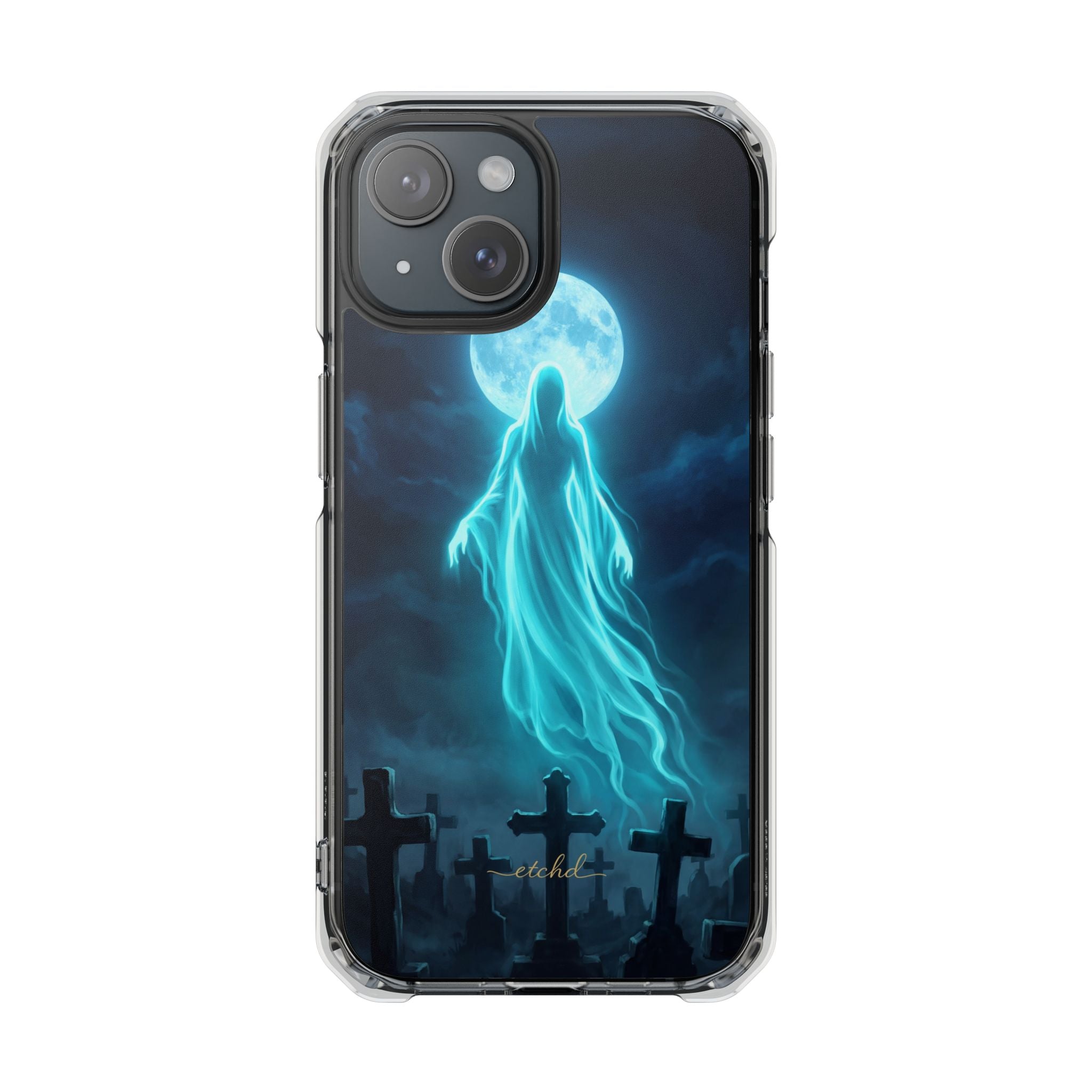 Veiled Spirit Clear Magnetic Phone Case by etchd, view 2