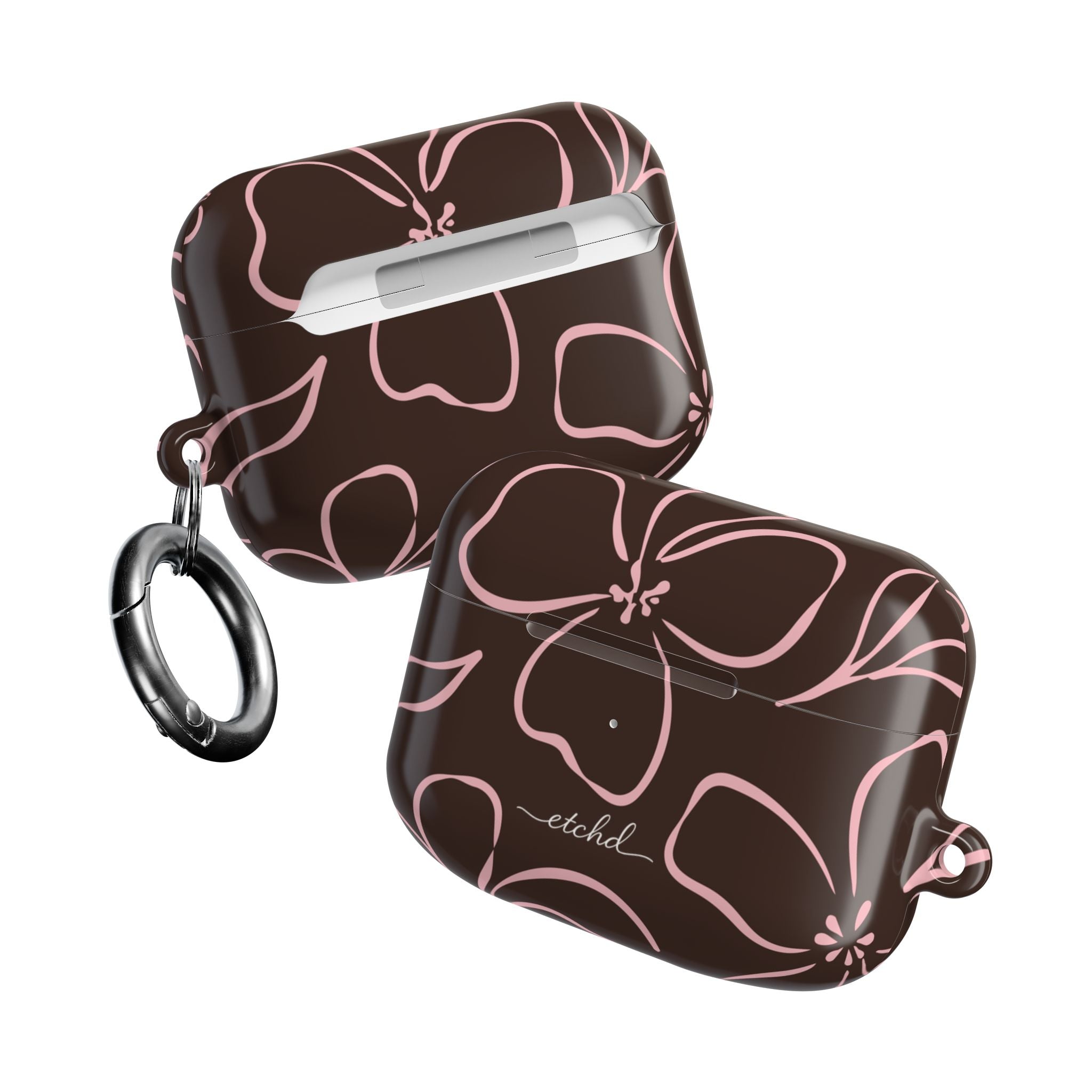 Espresso & Blush Floral AirPod Case by etchd, view 10