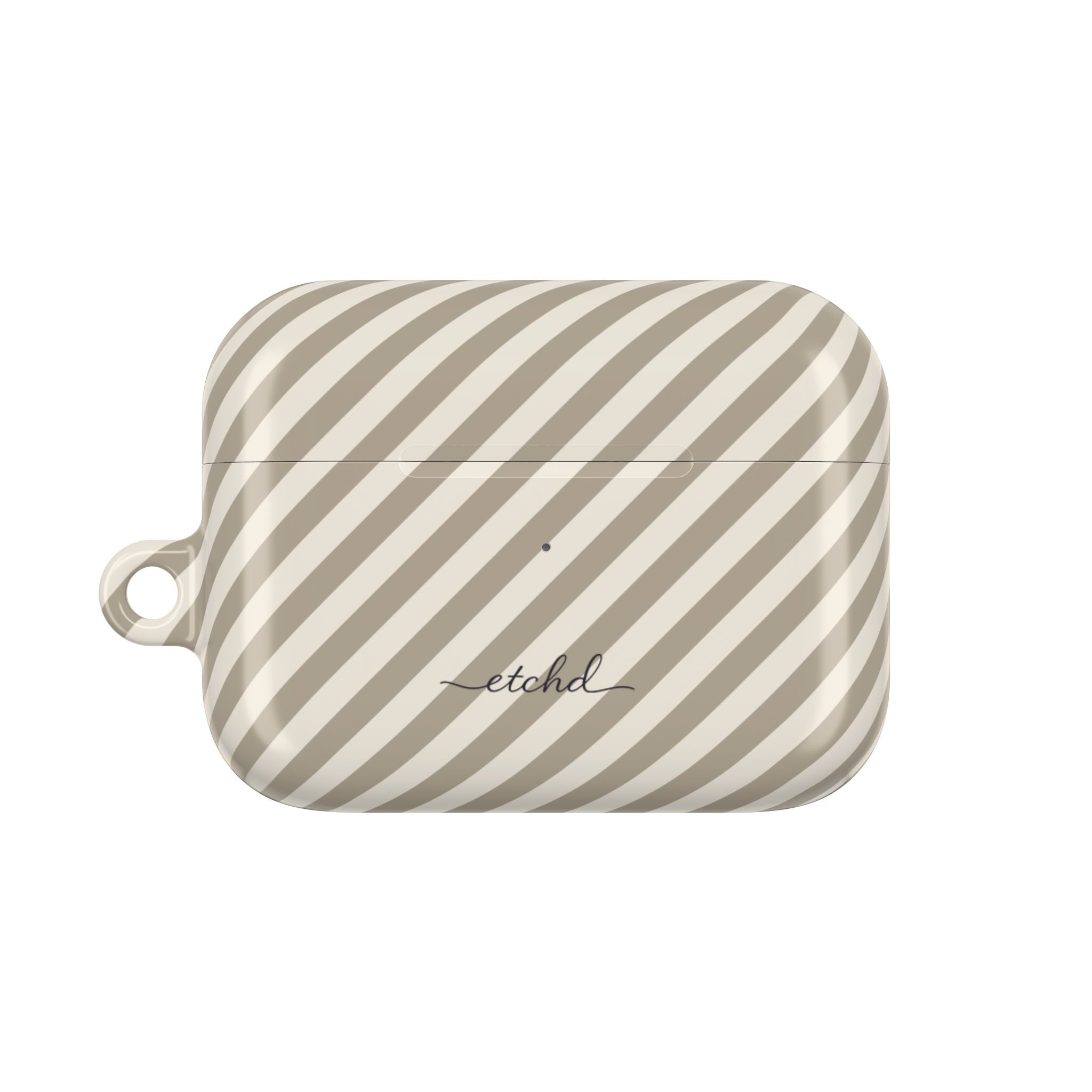 Neutral Striped Diagonal AirPod Case by etchd, view 2