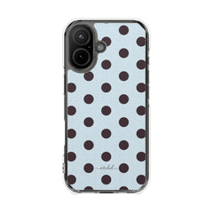 Plum And Blue Polka Dot Clear Magnetic Phone Case by etchd, view 13