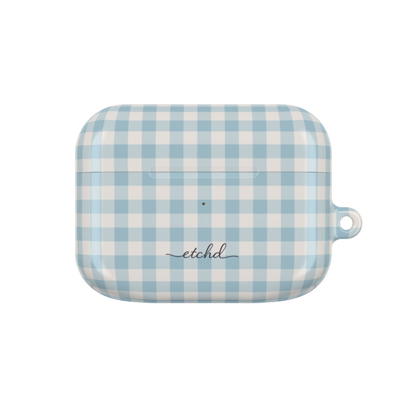 Cornflower & White Gingham AirPod Case by etchd