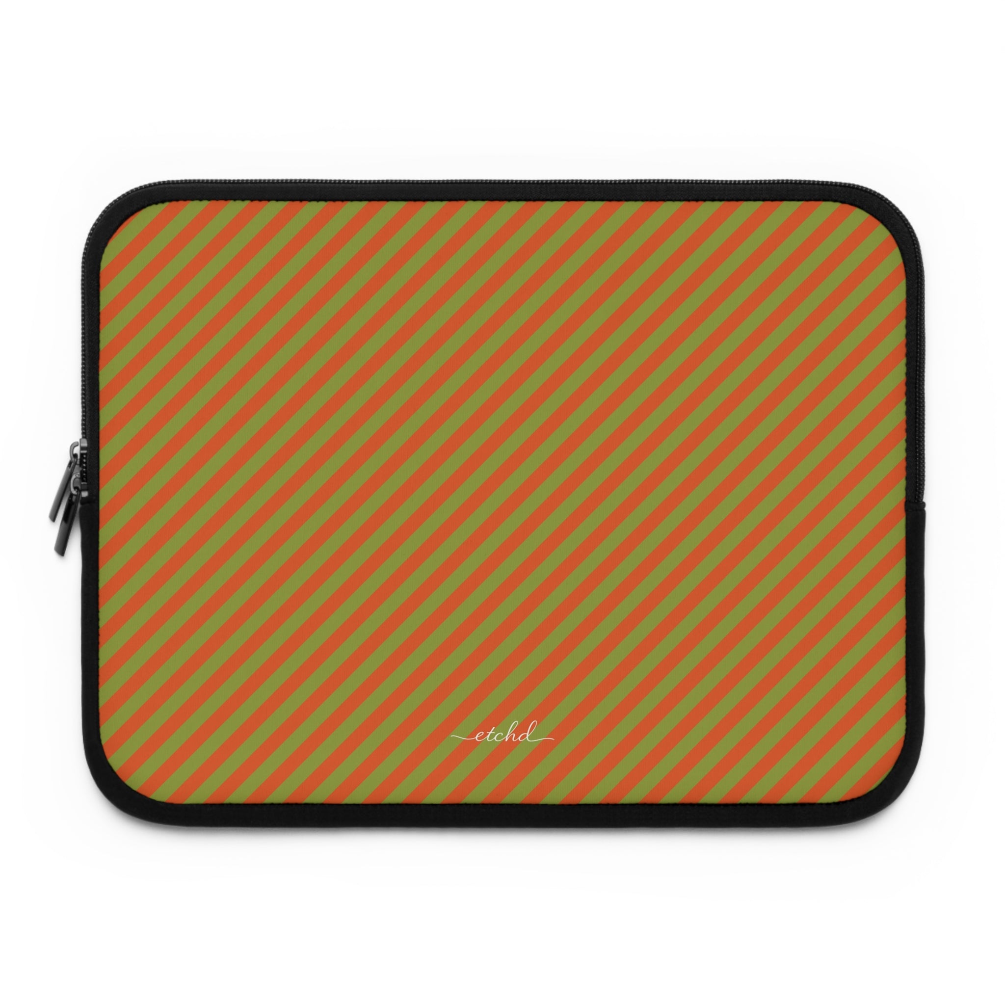 Persimmon And Wasabi Diagonal Laptop Sleeve by etchd