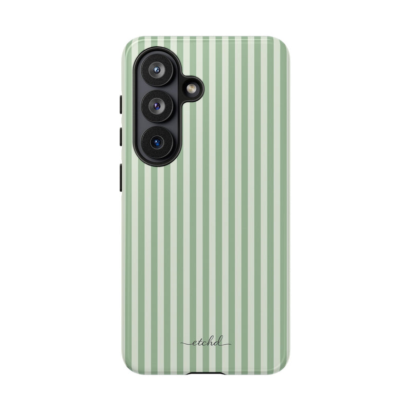 Sage & Cream Striped Phone Case by etchd, view 61