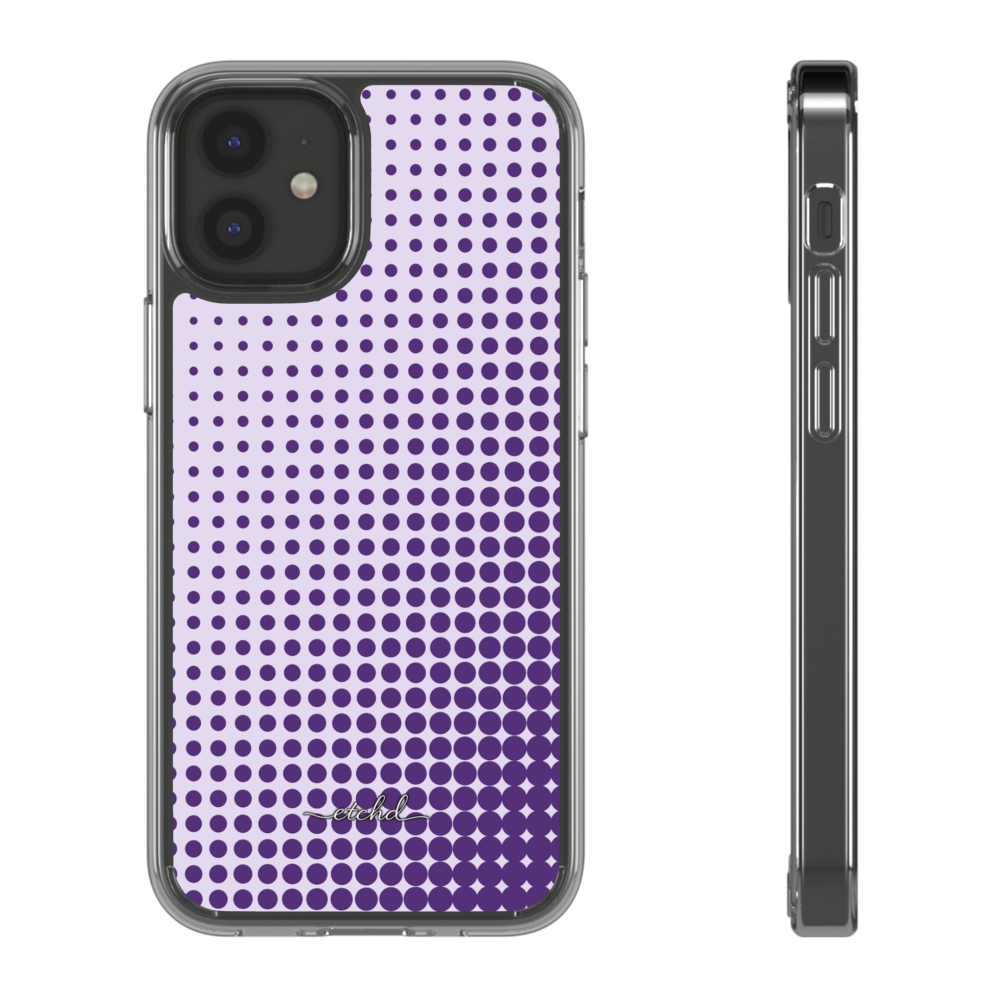 Grape Halftone Coque Téléphone Transparente