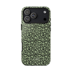Abstract Print Sage Phone Case by etchd, view 59