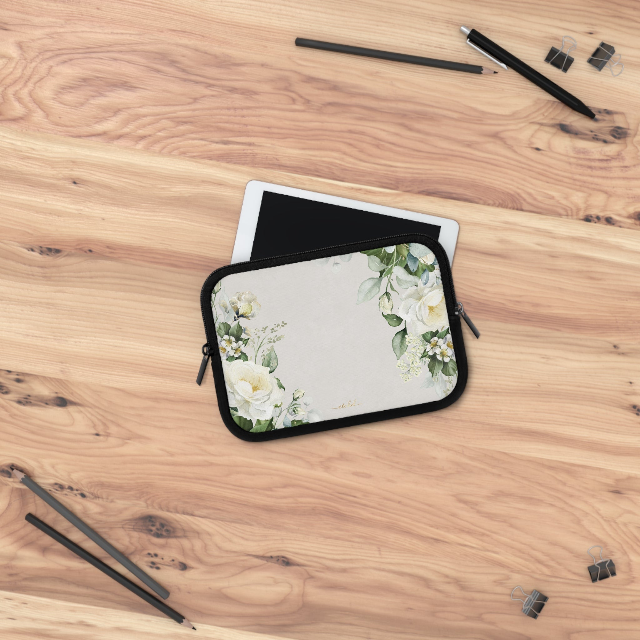 White Roses Laptop Sleeve by etchd, view 14