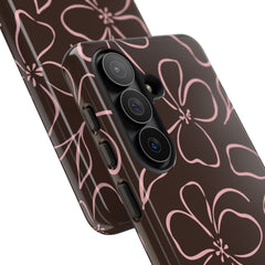 Espresso & Blush Floral Phone Case by etchd, view 209