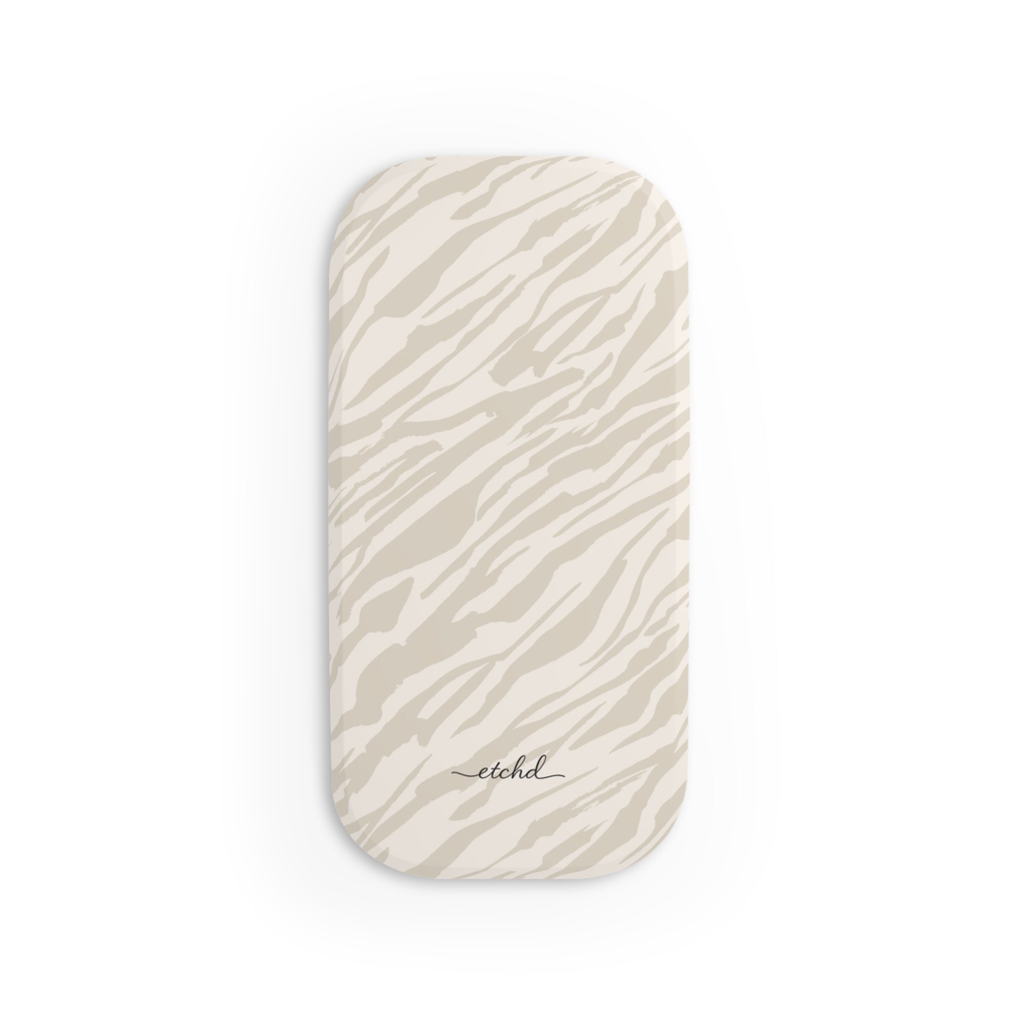 Beige Zebra Click-On Phone Grip by etchd, view 2