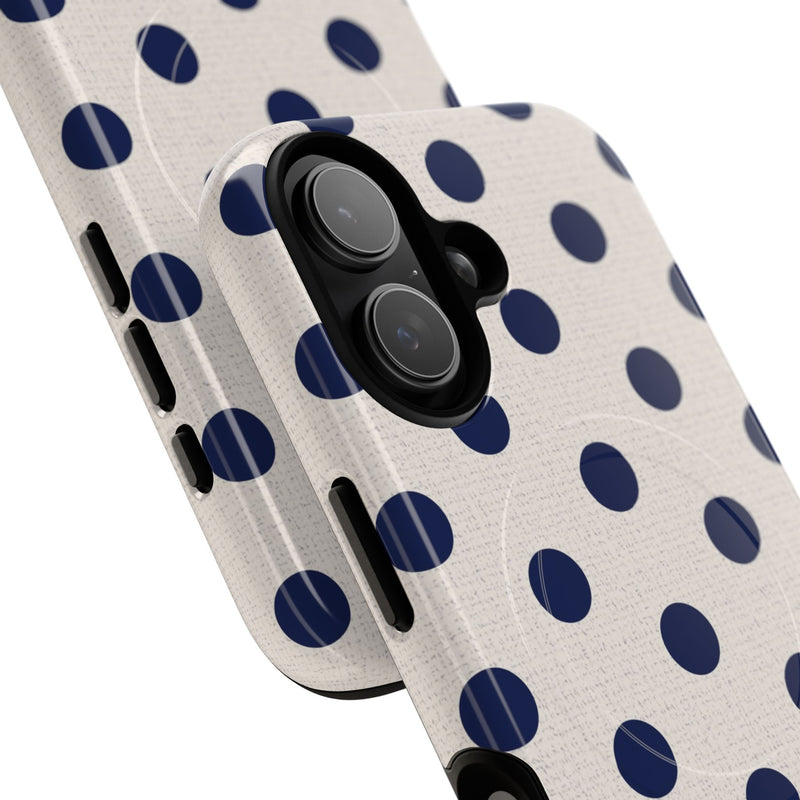 Navy & Cream Polka Dot Magnetic Phone Case by etchd, view 87
