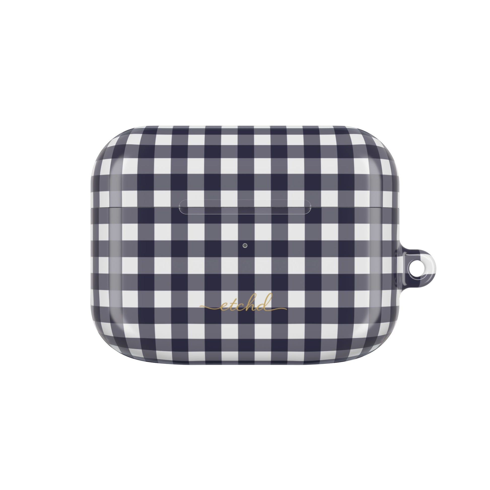 White & Navy Gingham AirPod Case by etchd