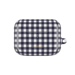 White & Navy Gingham AirPod Case by etchd