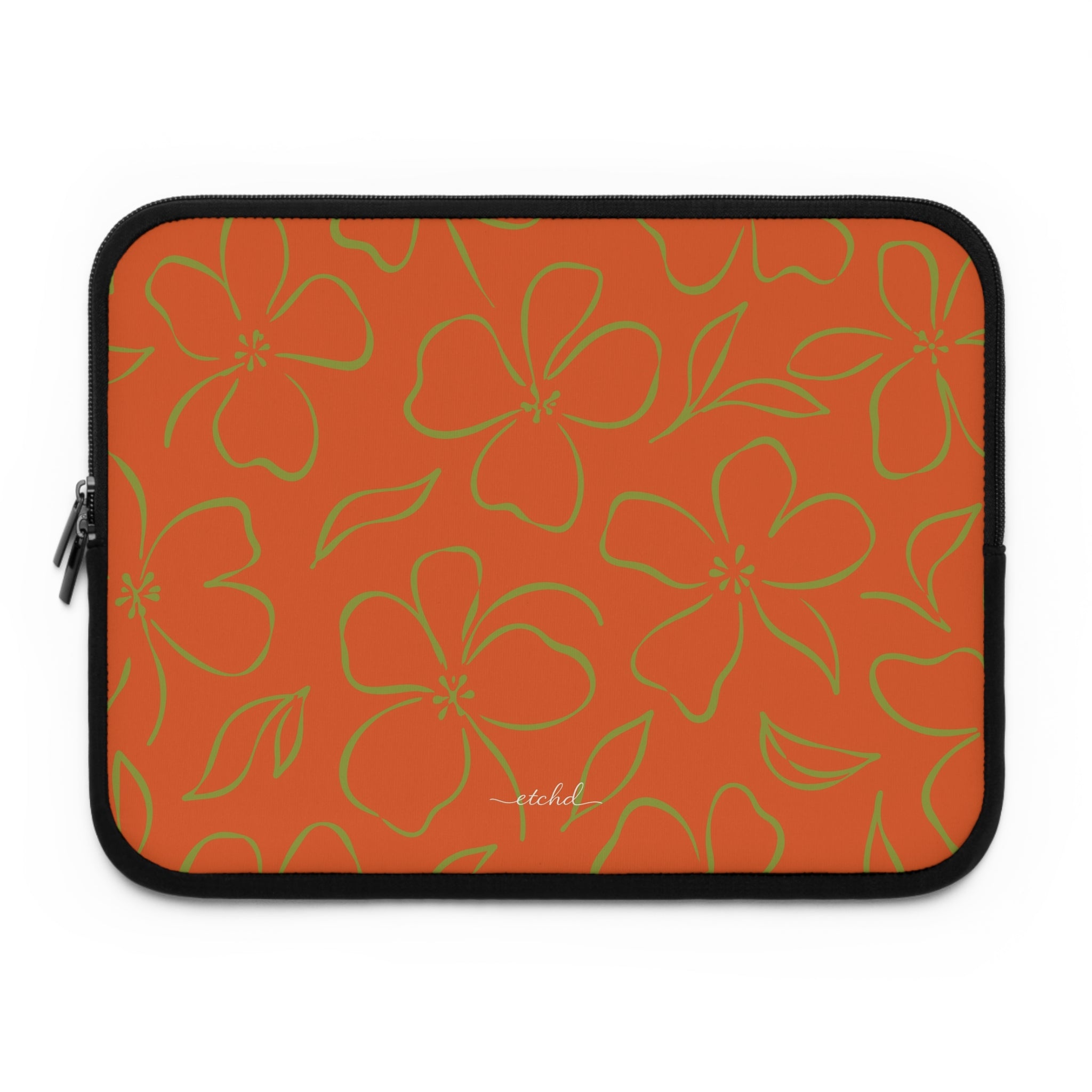 Persimmon & Wasabi Floral Custodia per laptop di etchd