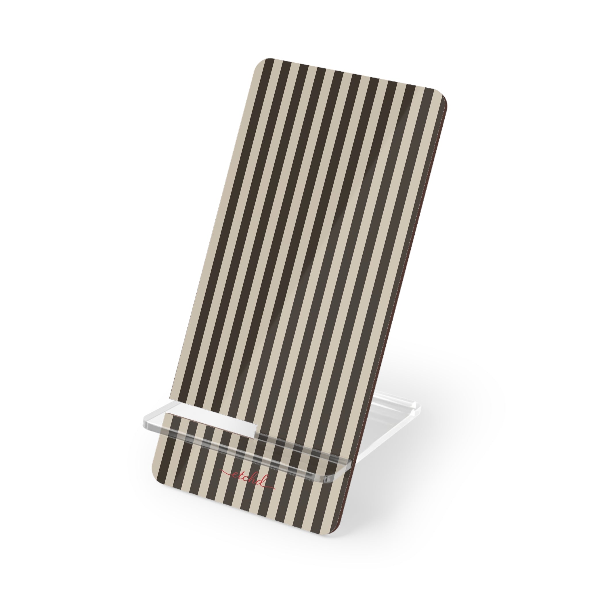 Cream & Brown Striped Phone Stand by etchd