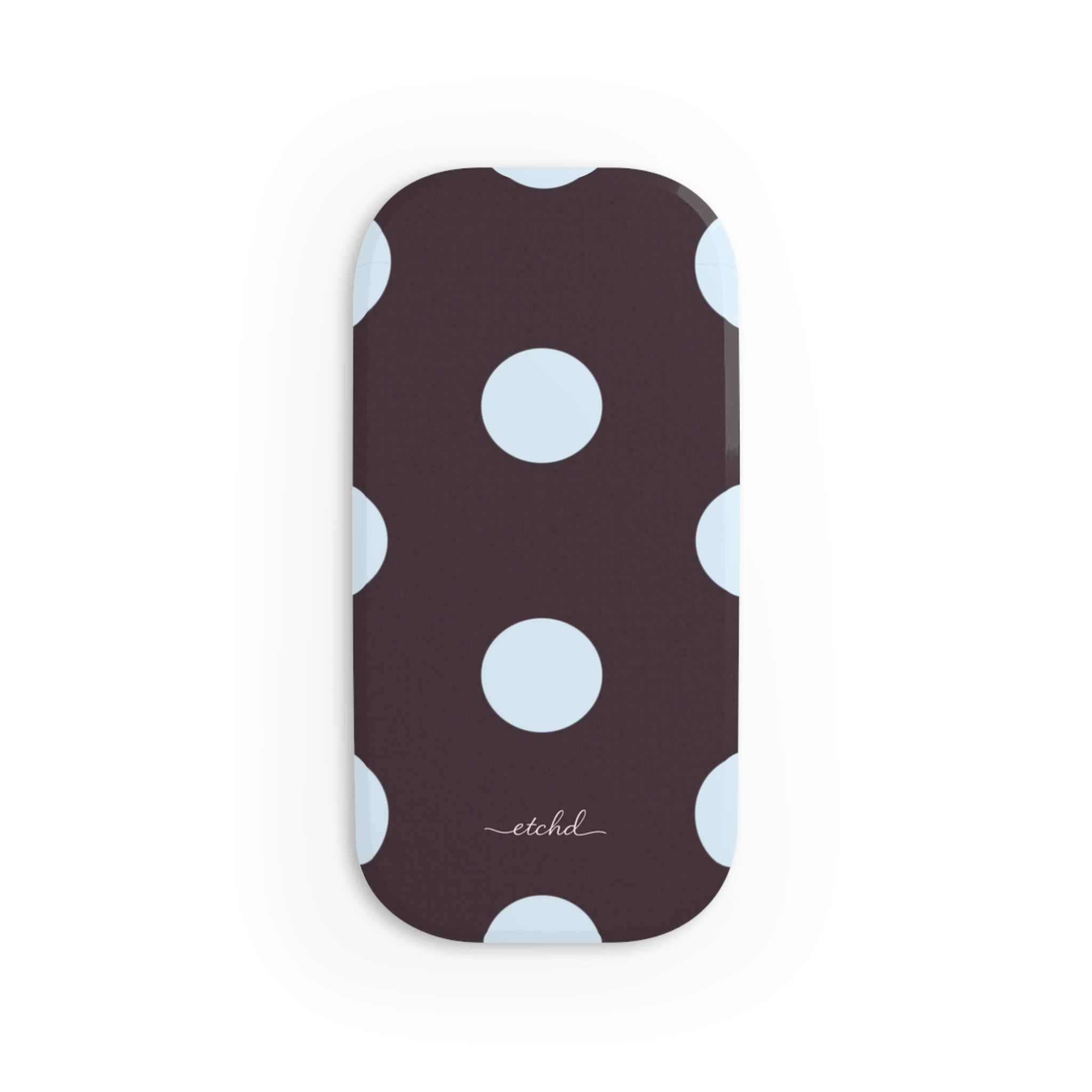 Blue & Plum Polka Dot Click-On Phone Grip by etchd, view 2