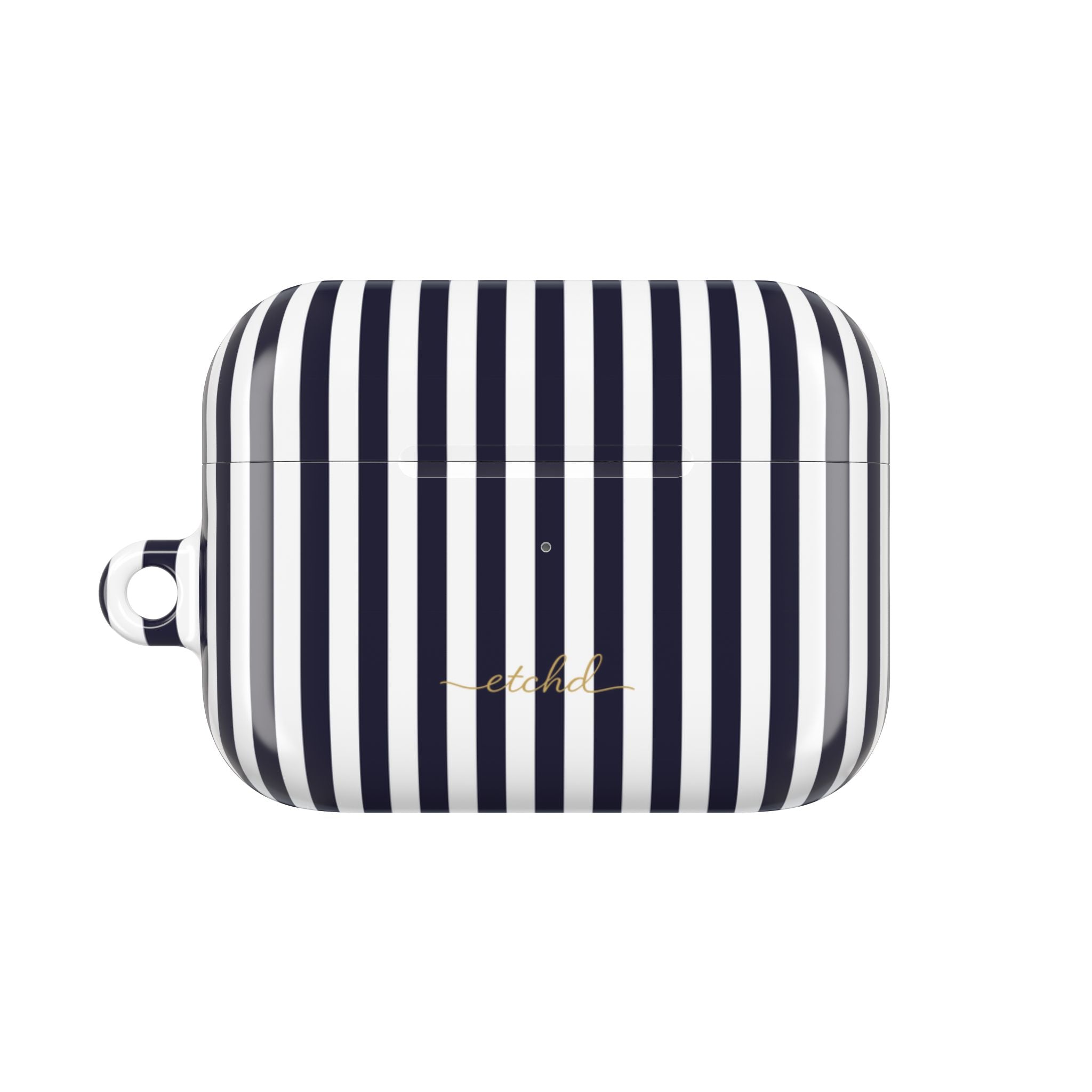 Navy & White Striped AirPod Case by etchd, view 2
