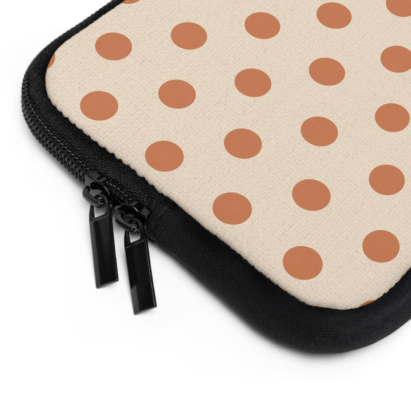 Terracotta & Cream Polka Dot Laptop Sleeve by etchd, view 12