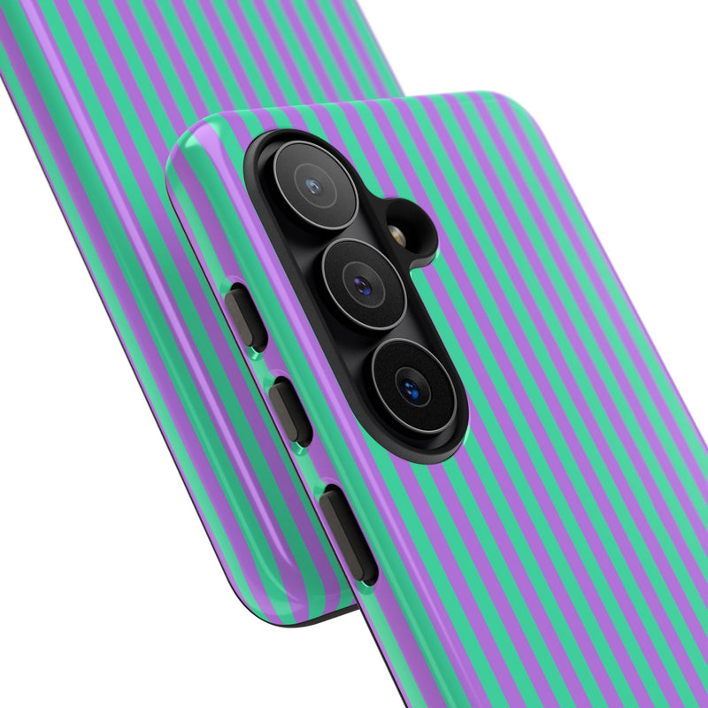 Lilac & Hypermint Striped Phone Case by etchd, view 209