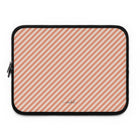 Coral & Cream Striped Diagonal Laptop Sleeve