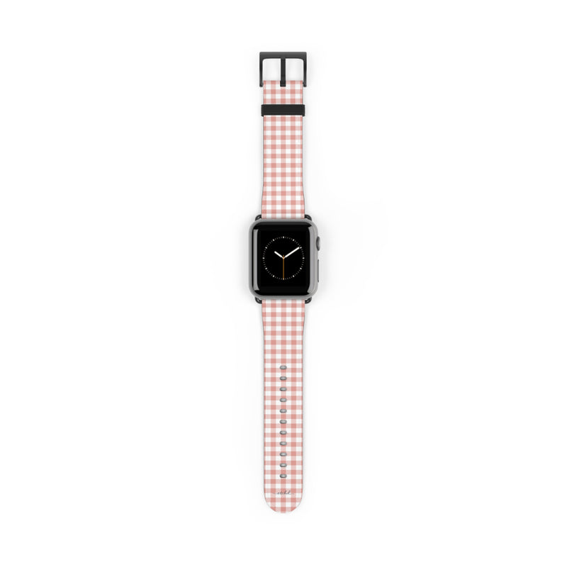 Blush Gingham Smartwatch Strap-zoom-