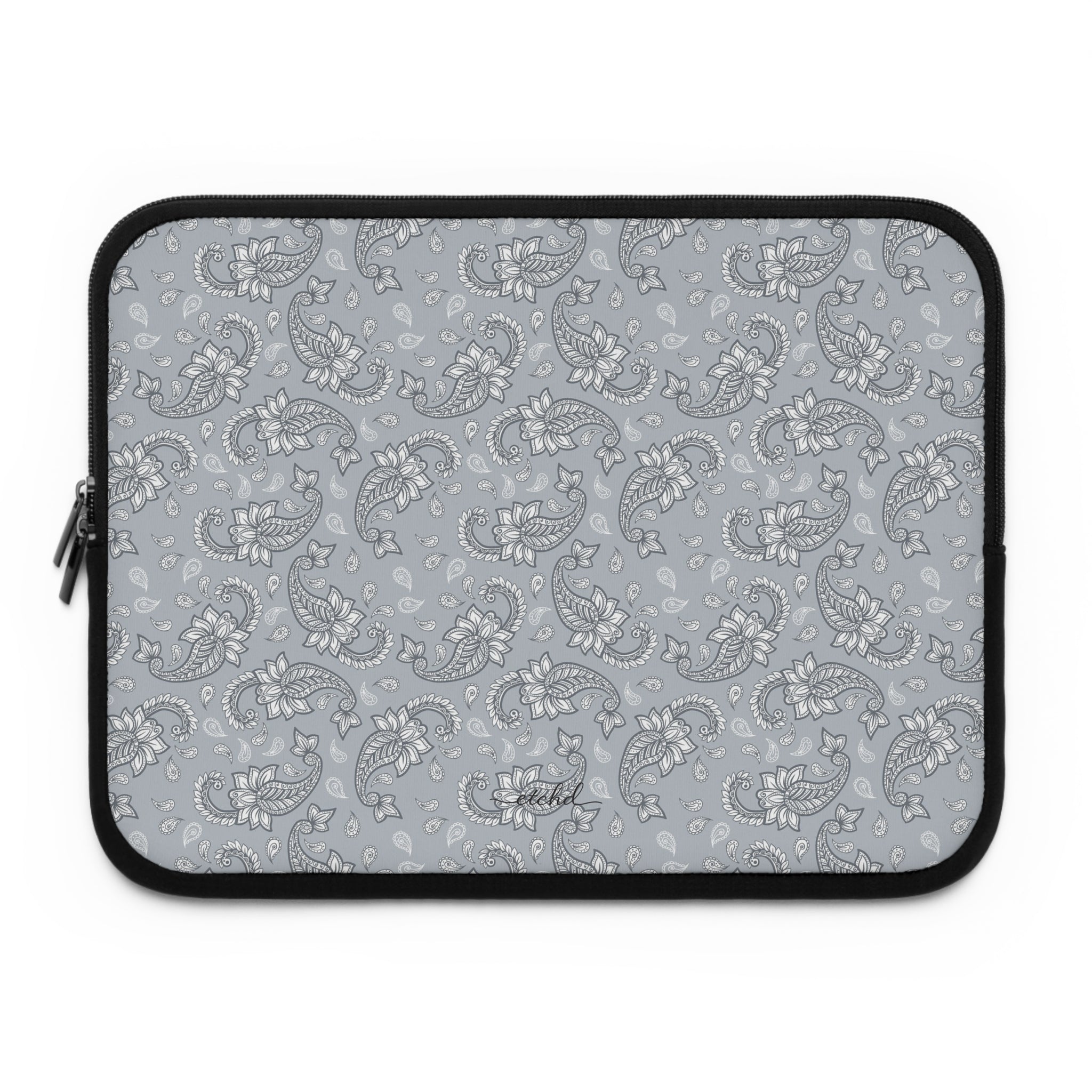 Dusty Blue Paisley Laptop Sleeve by etchd