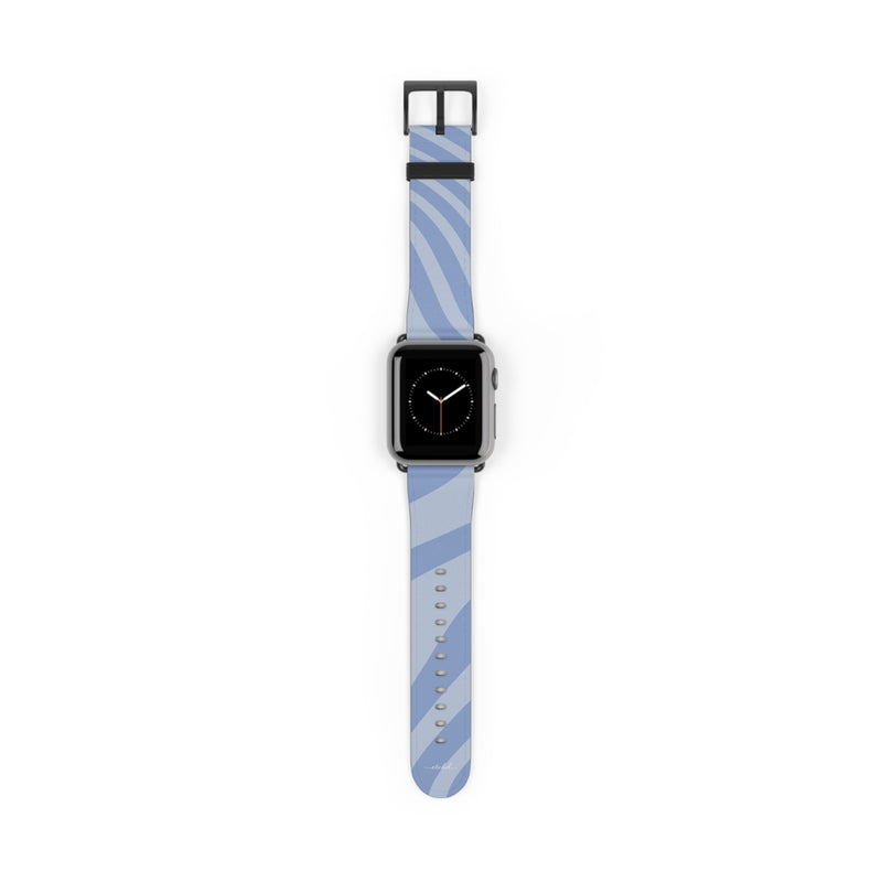 Blue Curved Lines Cinturino per smartwatch di etchd