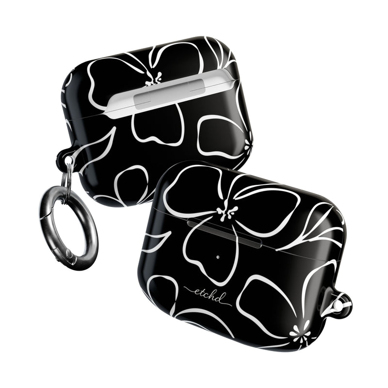 Black & White Floral AirPod Case by etchd, view 10