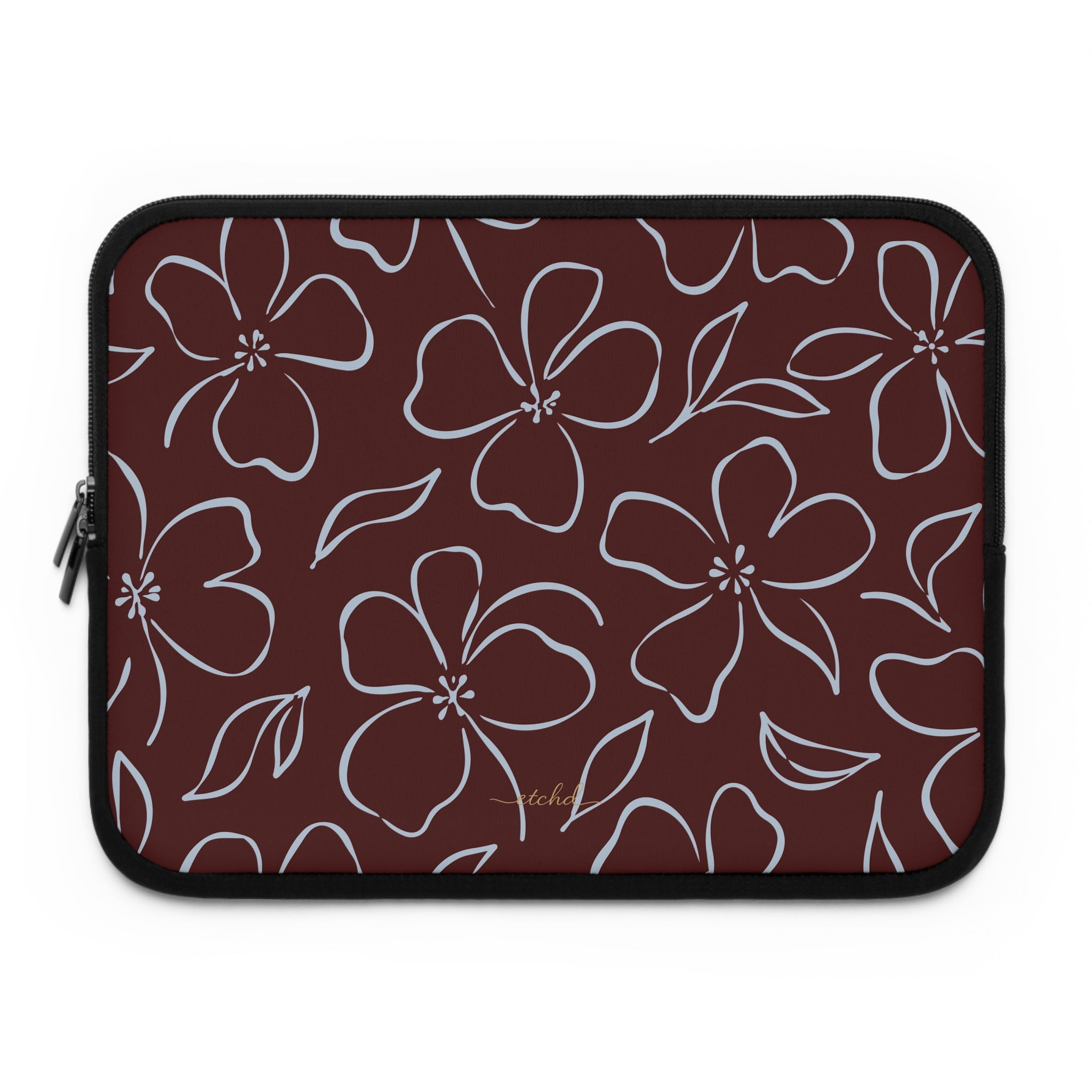 Blue & Cherry Floral Laptop Sleeve by etchd