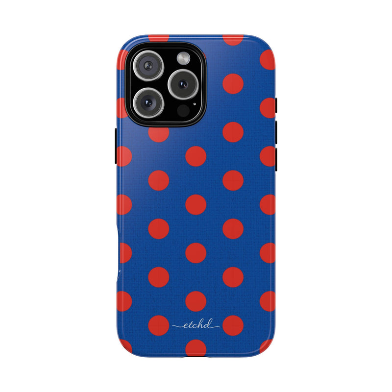 Poppy & Cobalt Polka Dot