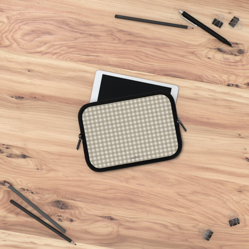 Neutral Gingham Laptop Sleeve by etchd, view 14
