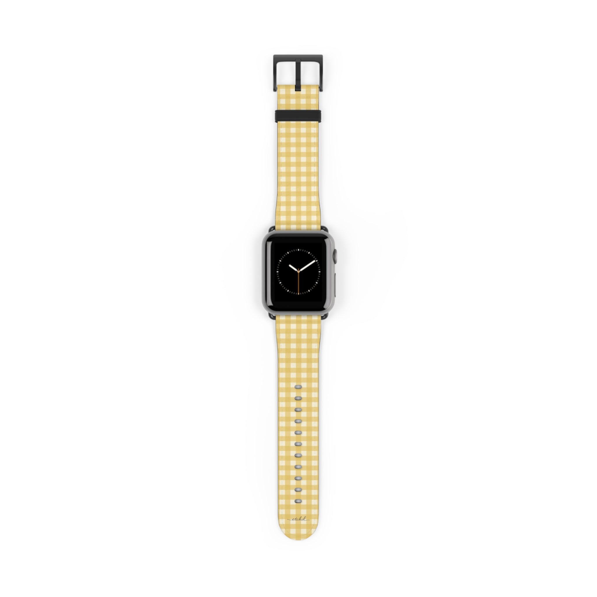 Butter & Cream Gingham Smartwatch Strap by etchd