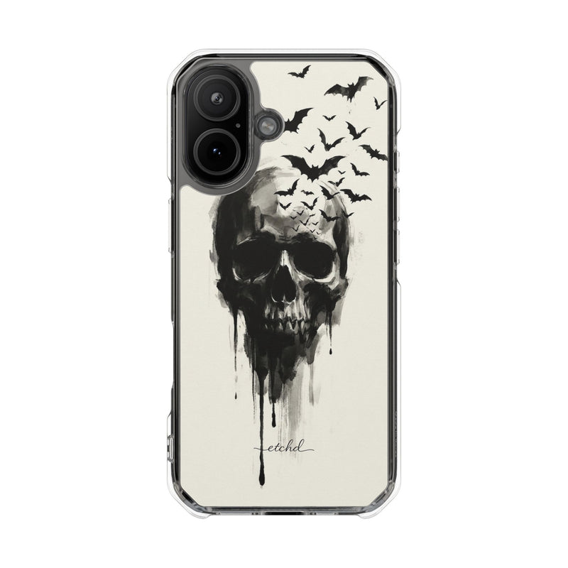 Ink Skull Clear Magnetic Phone Case by etchd, view 13