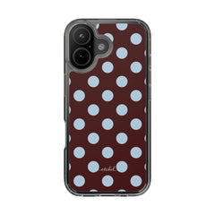 Cherry & Blue Polka Dot Clear Phone Case by etchd, view 35
