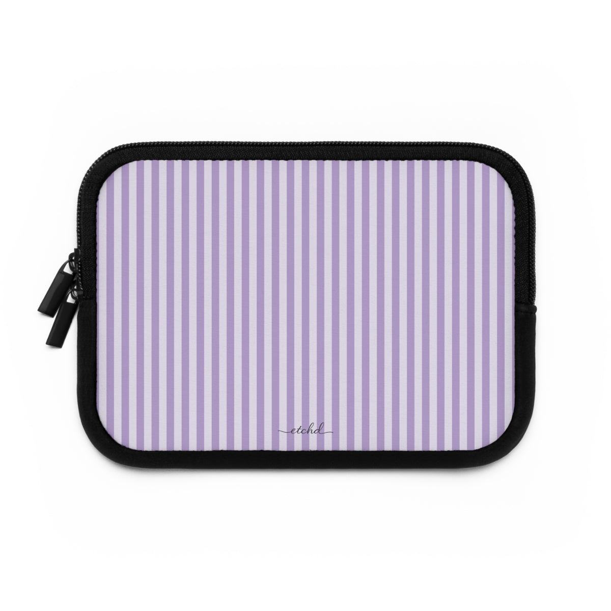 Lilac & Cream Striped Custodia per laptop di etchd, vista 2