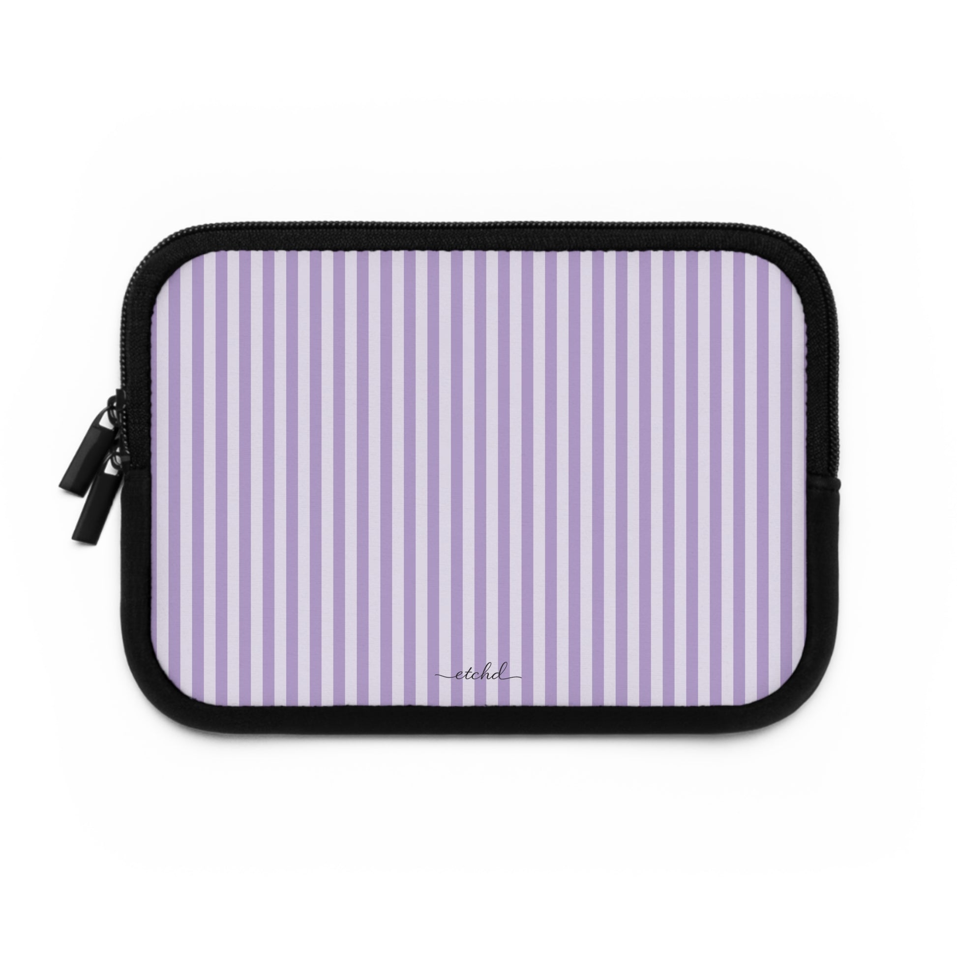 Lilac & Cream Striped Laptop Sleeve by etchd, view 2