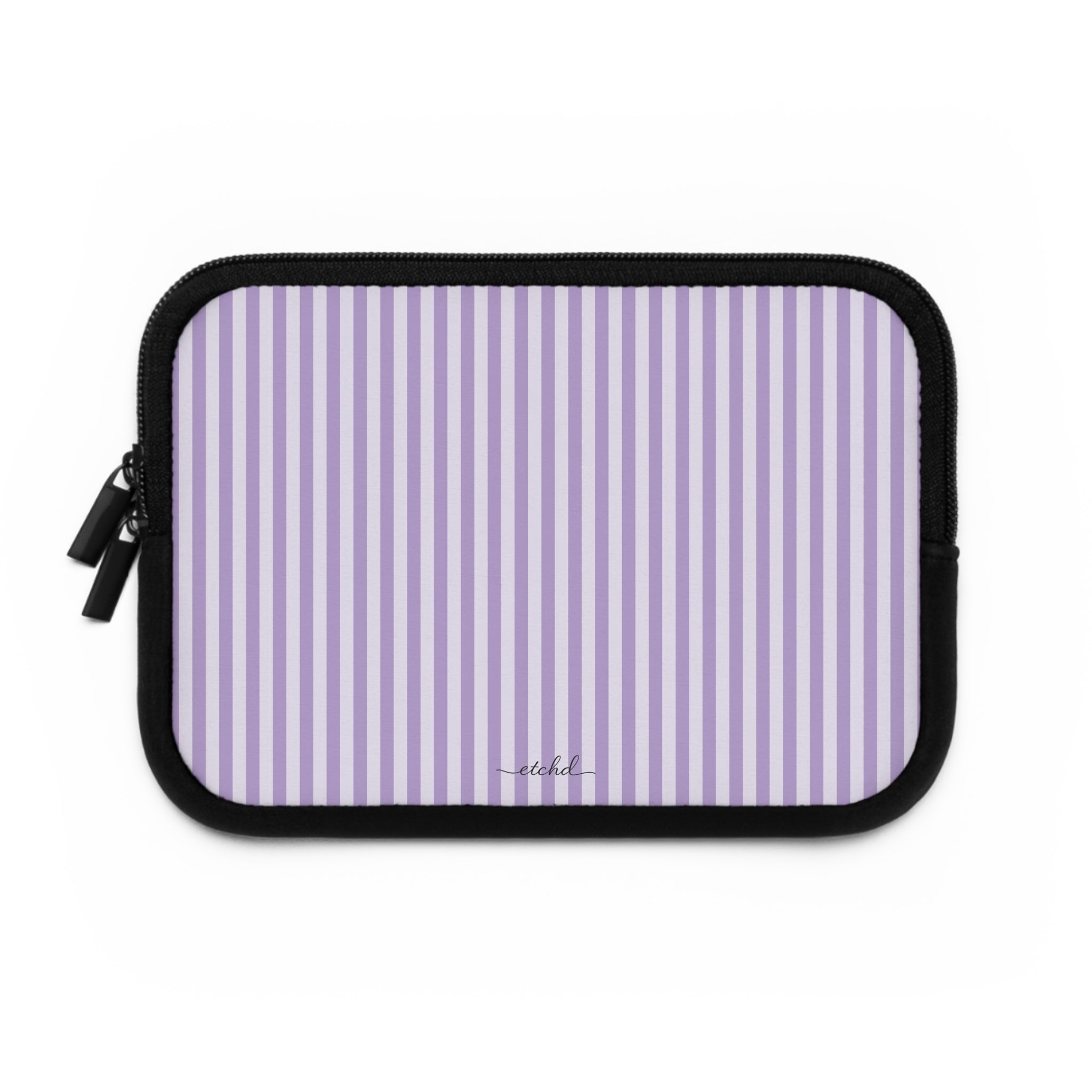 Lilac & Cream Striped Laptop Sleeve by etchd, view 2