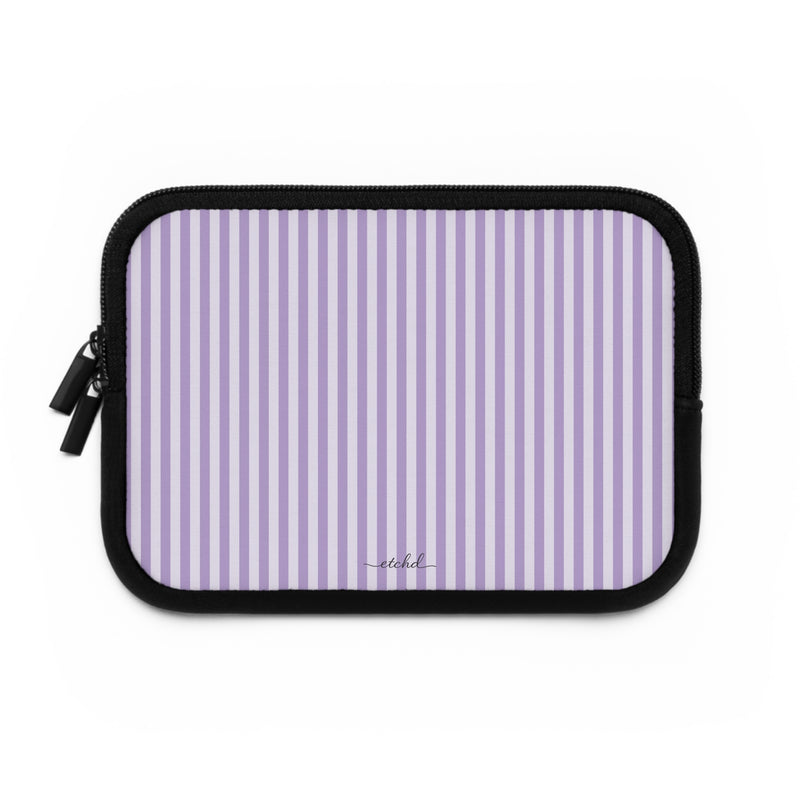 Lilac & Cream Striped Laptop Sleeve by etchd, view 2